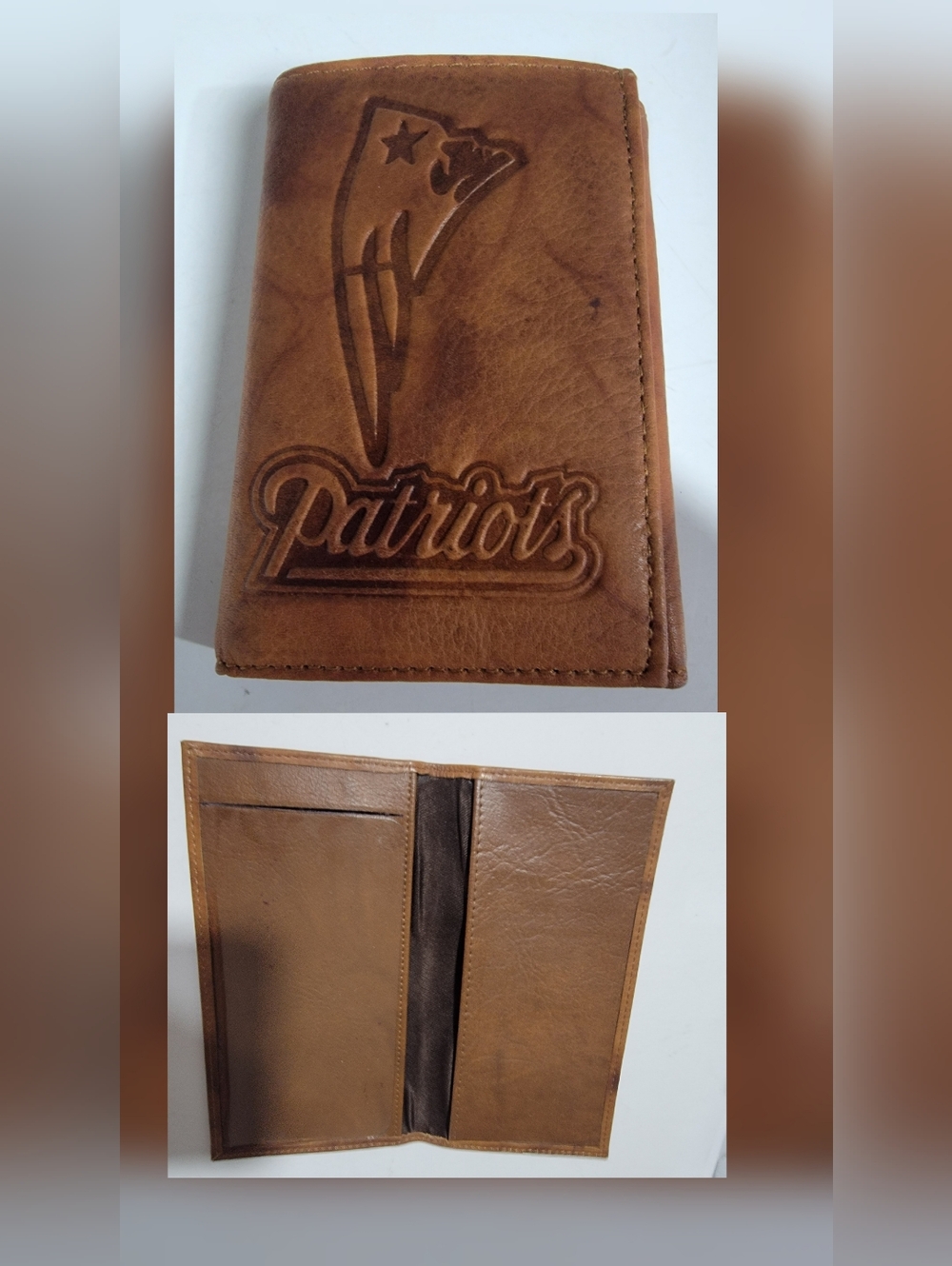 New- New England Patriots Leather Wallet& checkbook cover